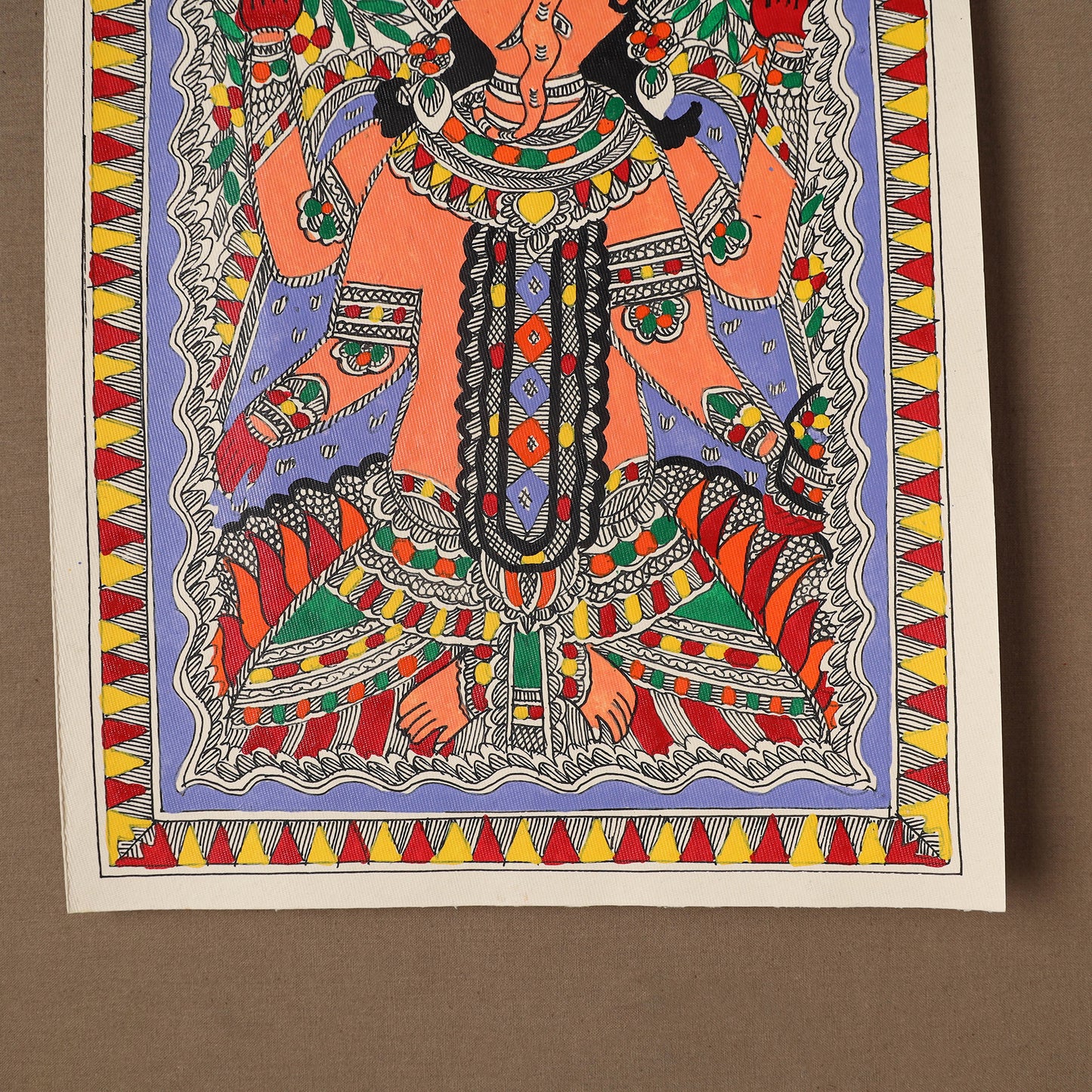 Handpainted Madhubani Painting by Santosh Paswan (15 x 11 in) 07