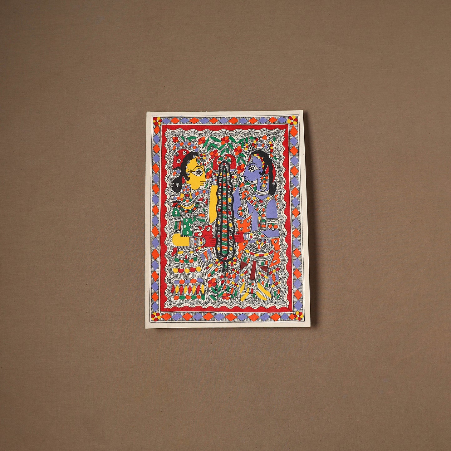 Handpainted Madhubani Painting by Santosh Paswan (15 x 11 in) 08