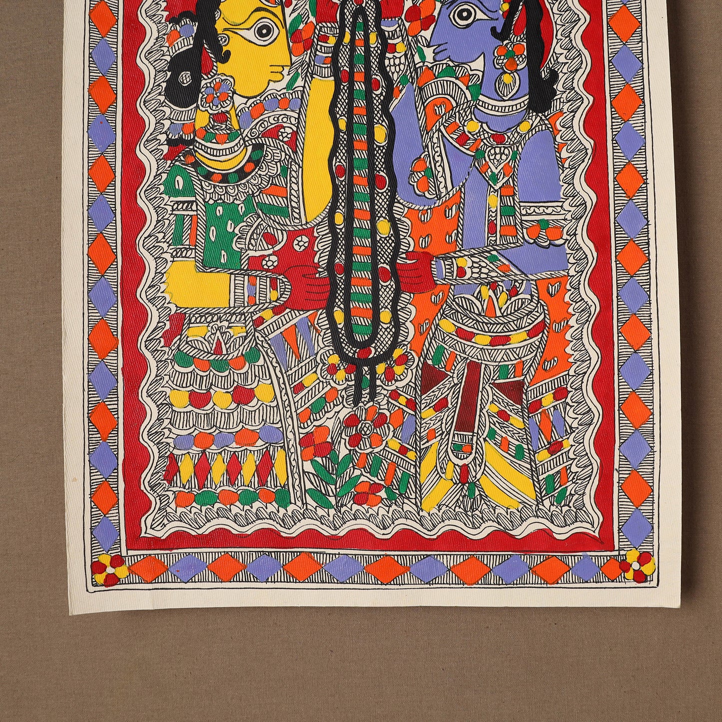 Handpainted Madhubani Painting by Santosh Paswan (15 x 11 in) 08