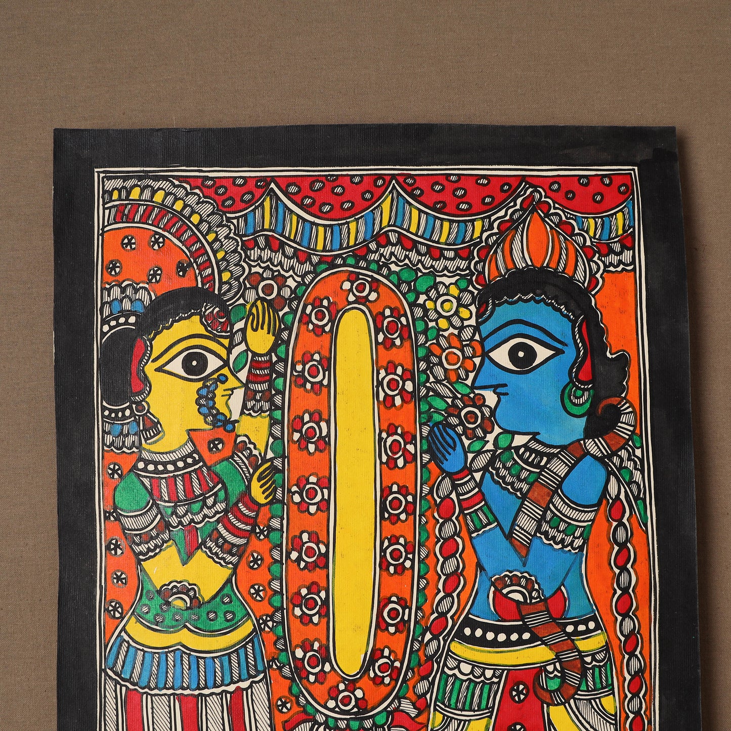 Handpainted Madhubani Painting by Santosh Paswan (15 x 11 in) 09