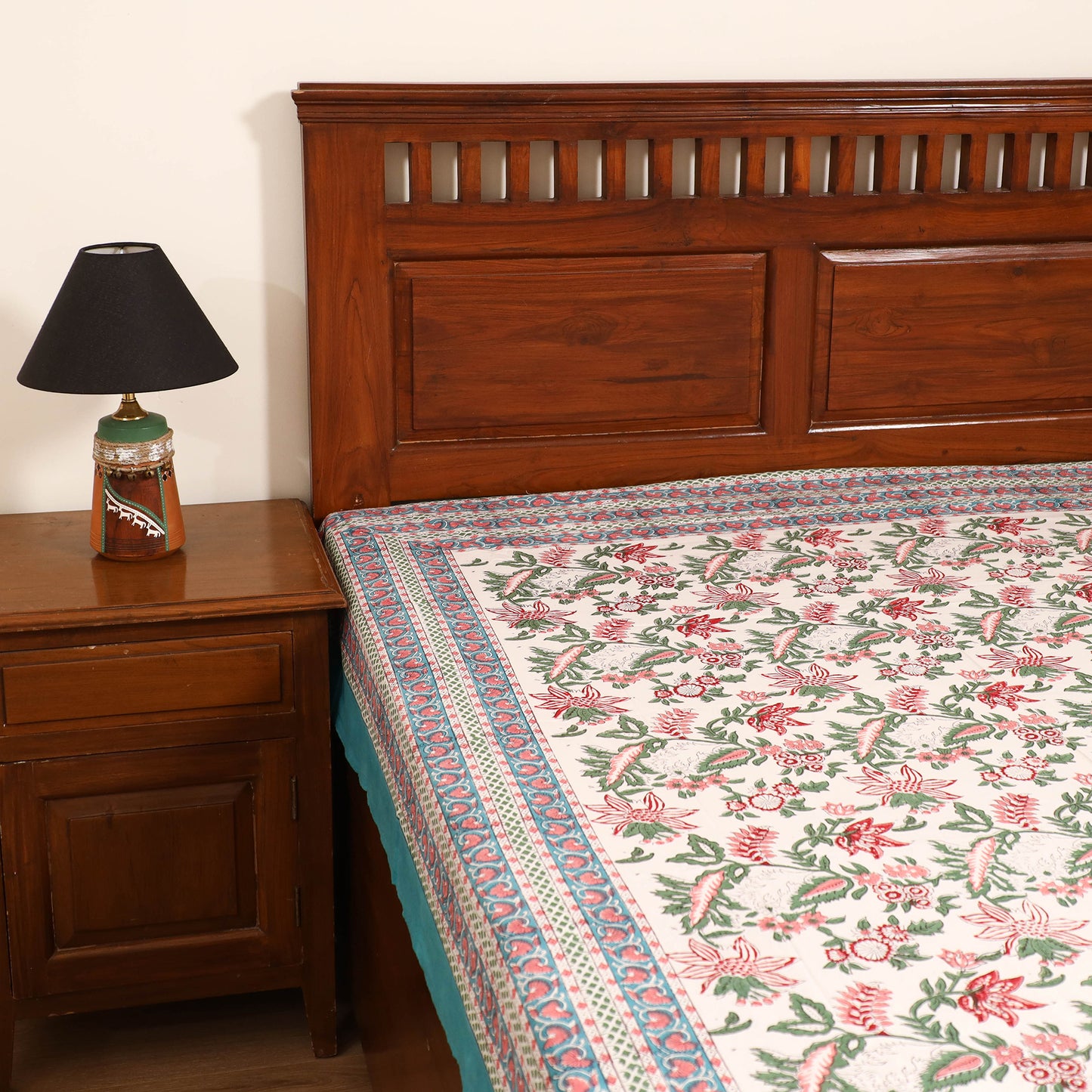 Sanganeri Hand Block Print Cotton Single Bedsheet (90 x 60 in) 61
