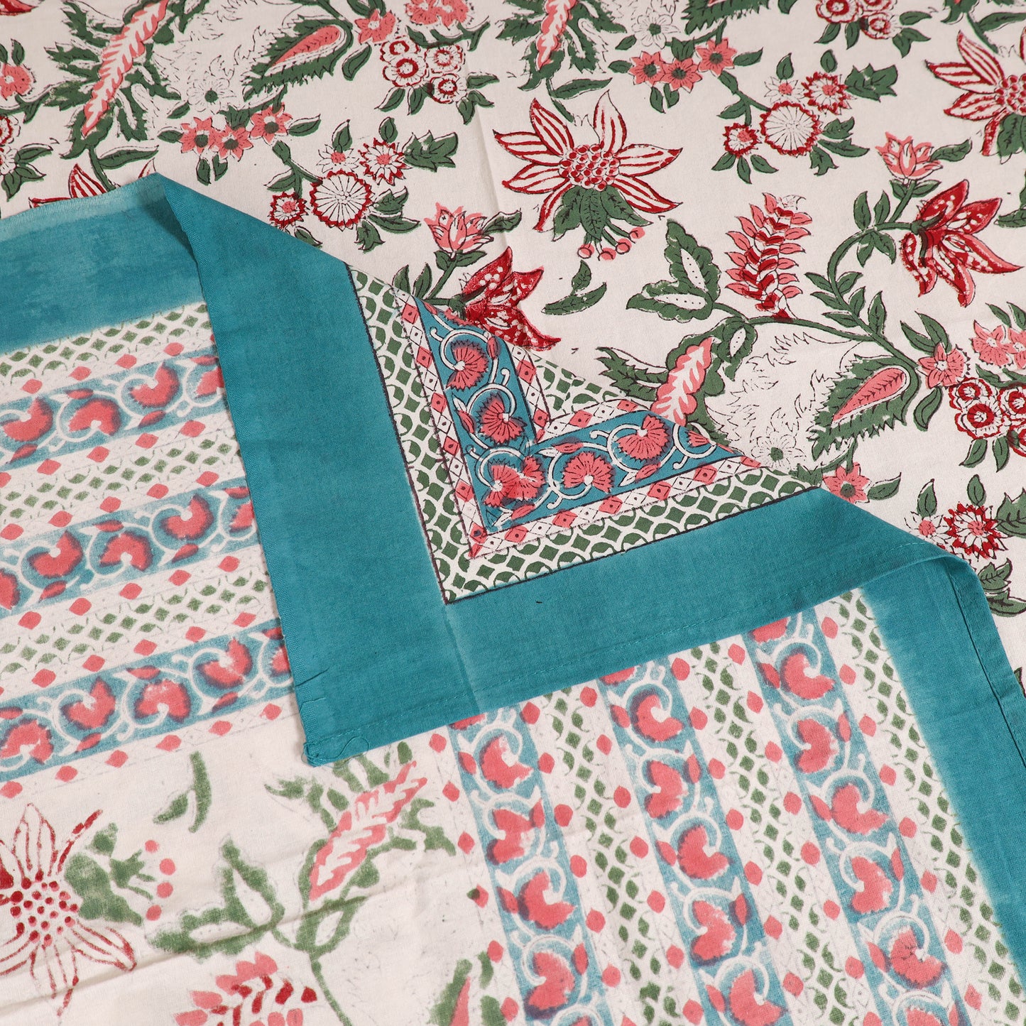 Sanganeri Hand Block Print Cotton Single Bedsheet (90 x 60 in) 61