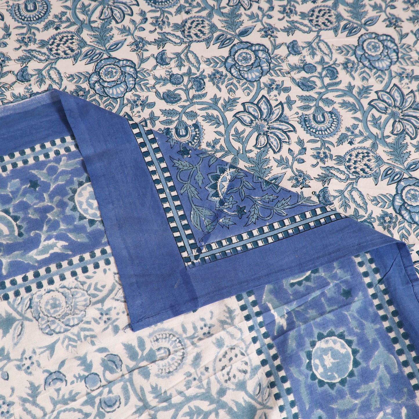 Sanganeri Hand Block Print Cotton Single Bedsheet (90 x 60 in) 62