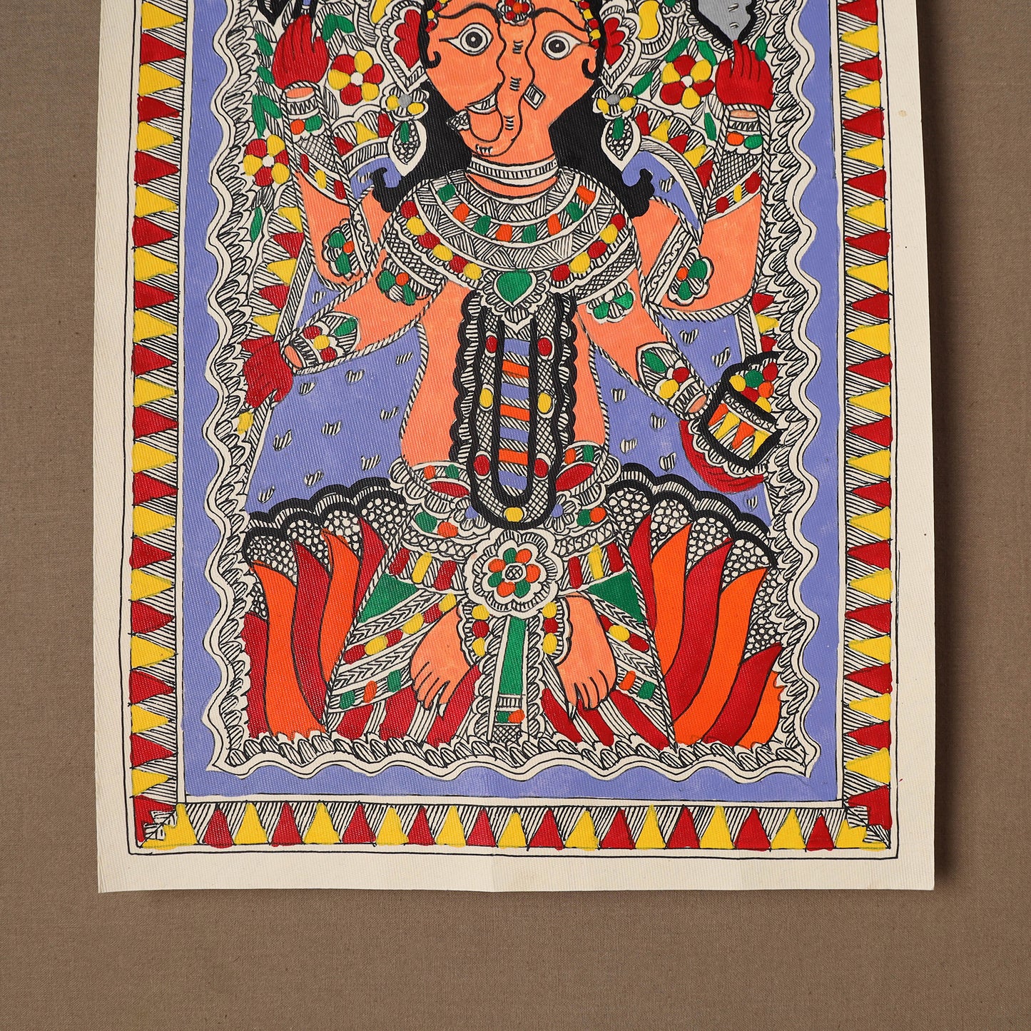 Handpainted Madhubani Painting by Santosh Paswan (15 x 11 in) 11