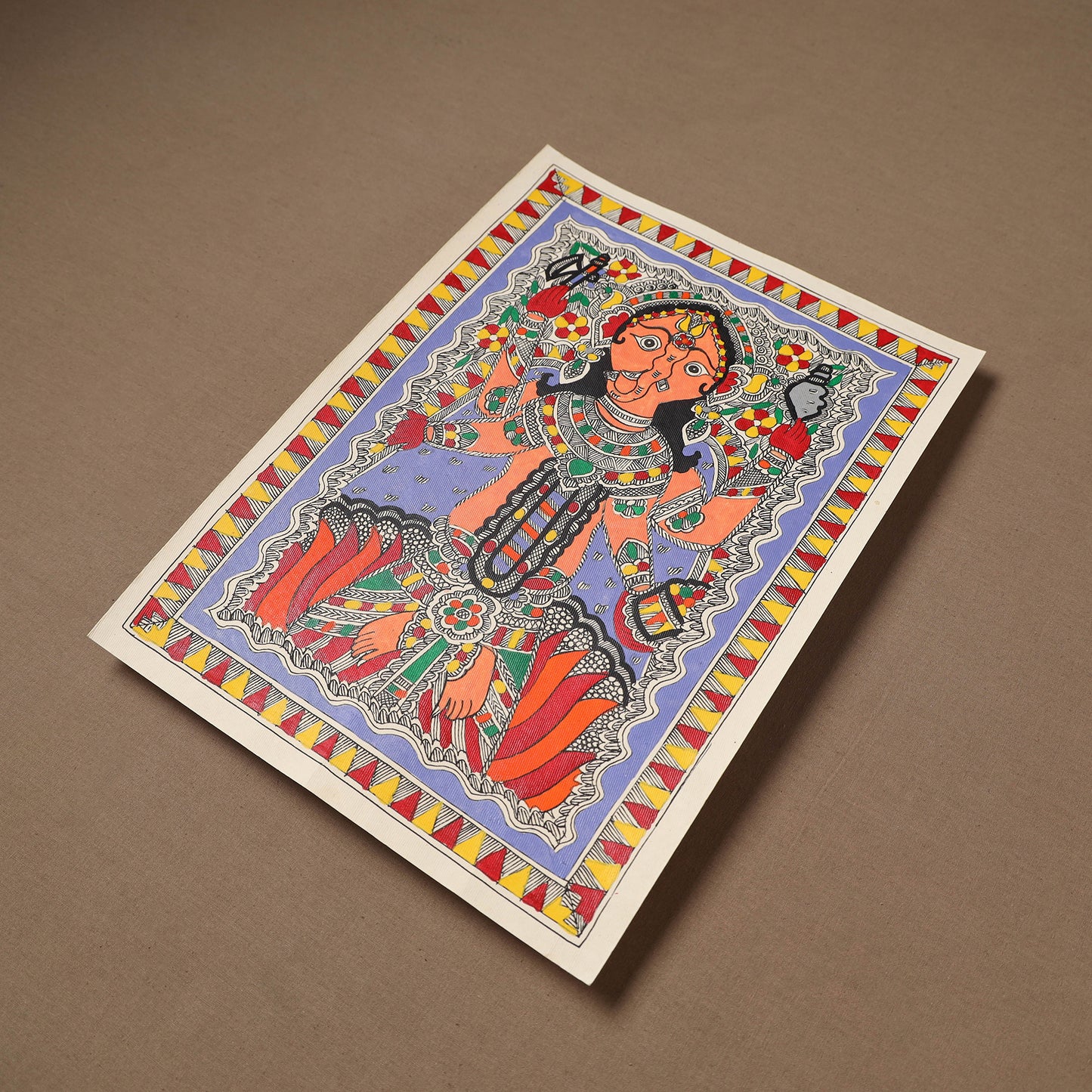 Handpainted Madhubani Painting by Santosh Paswan (15 x 11 in) 11