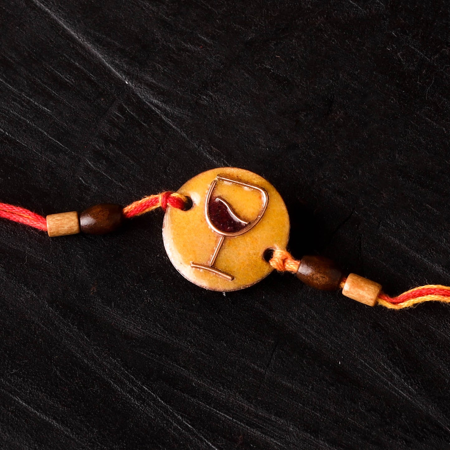 Wine O Clock - Copper Enamel Rakhi by Ekibeki 11