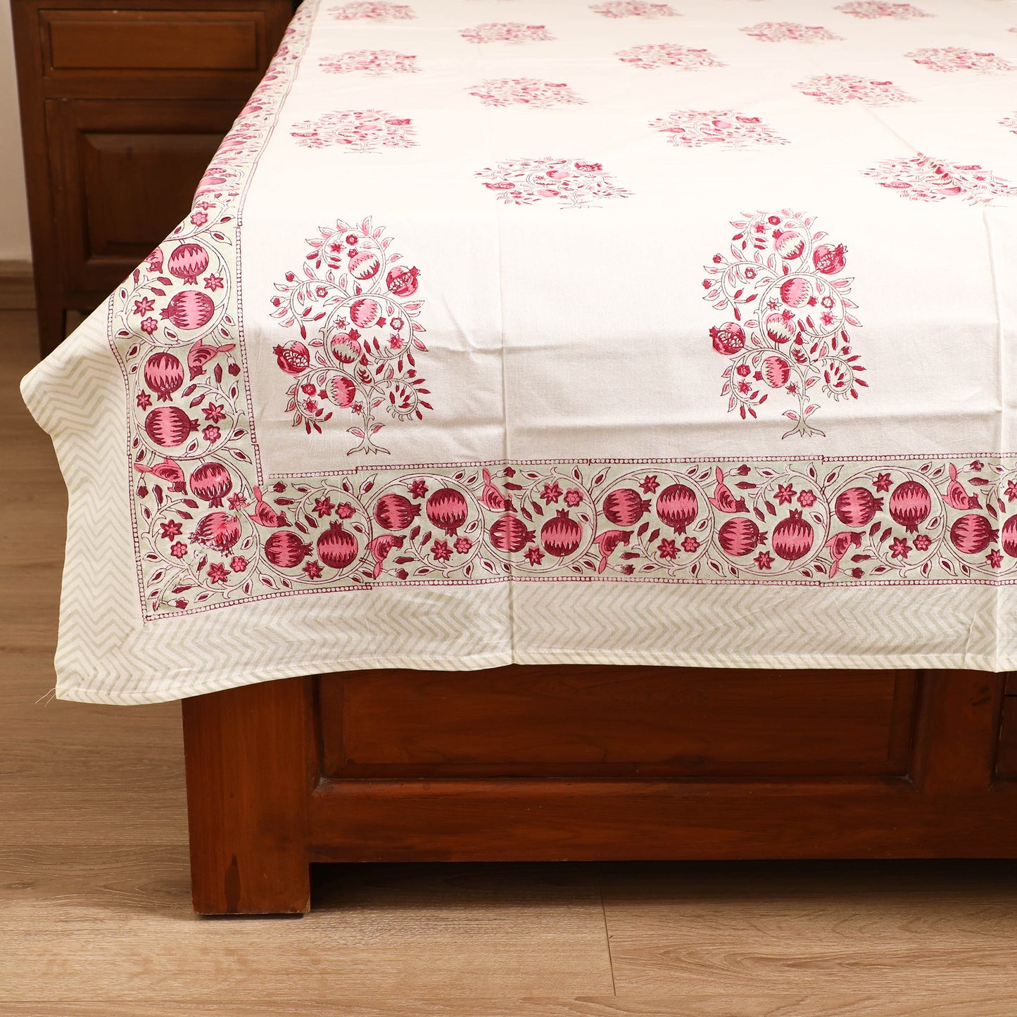 Sanganeri Hand Block Print Cotton Single Bedsheet (90 x 60 in) 64