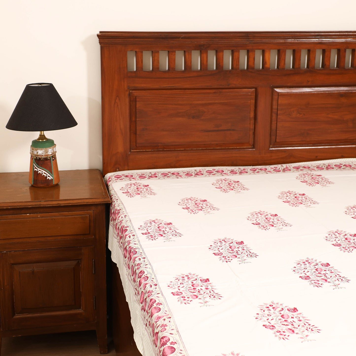Sanganeri Hand Block Print Cotton Single Bedsheet (90 x 60 in) 64