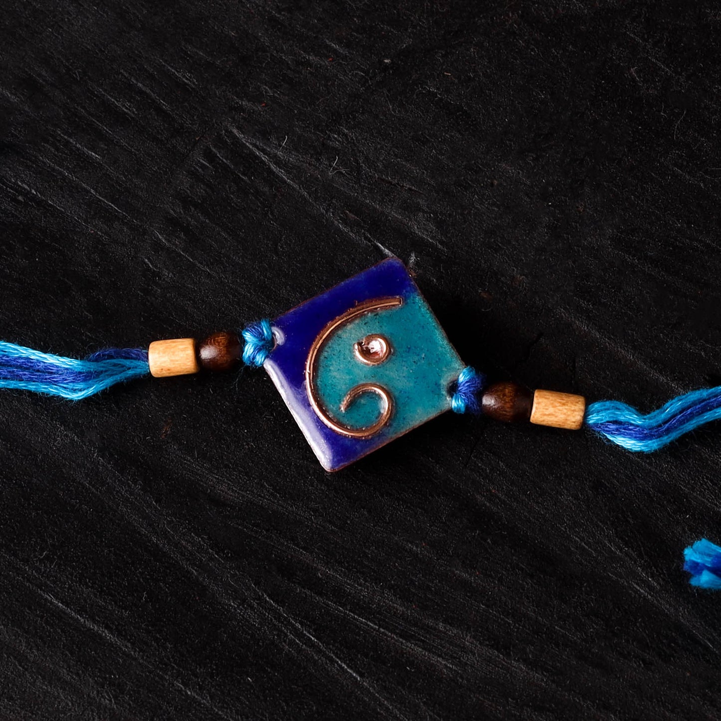 Square Ganesha - Copper Enamel Rakhi by Ekibeki 19