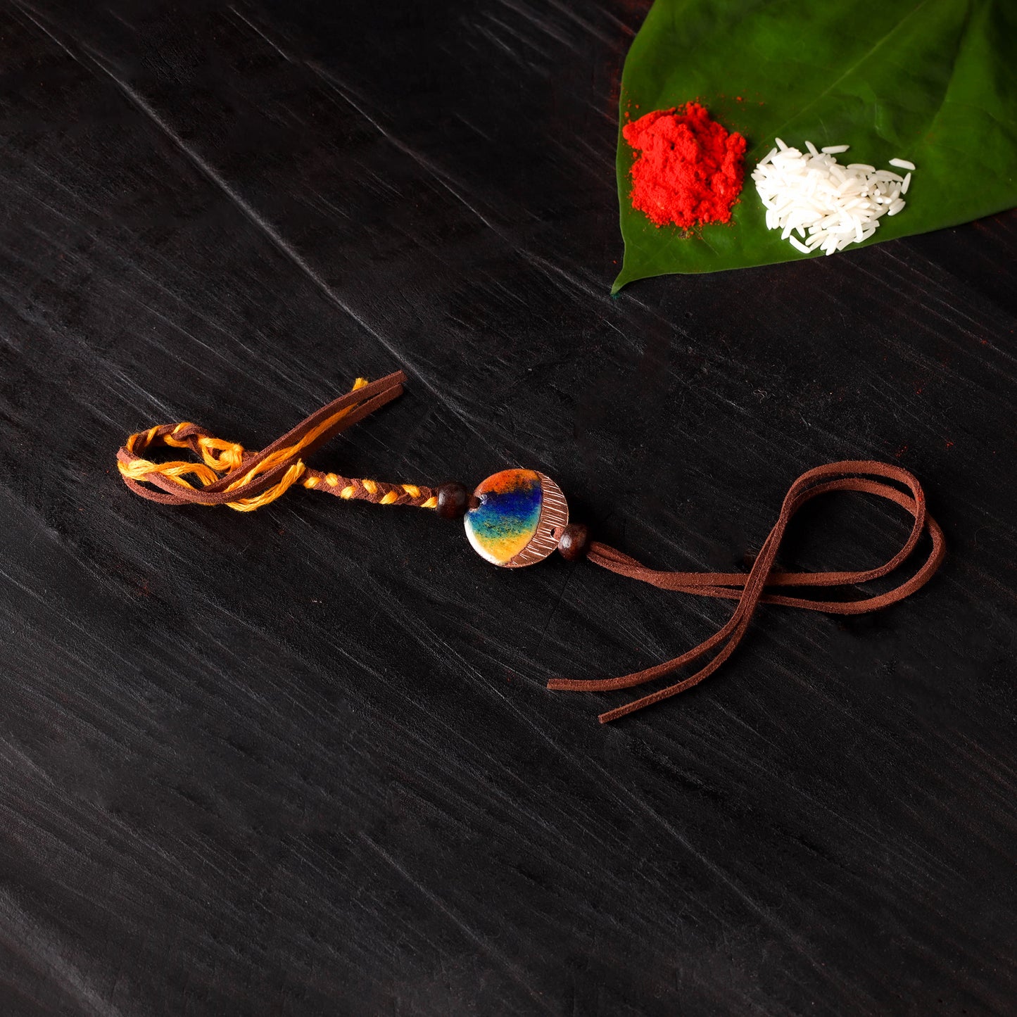Tarbooz - Copper Enamel Rakhi by Ekibeki 23