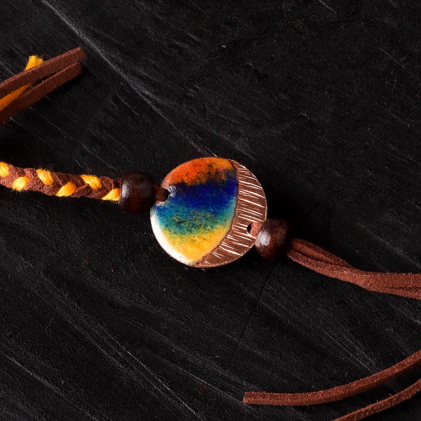 Tarbooz - Copper Enamel Rakhi by Ekibeki 23