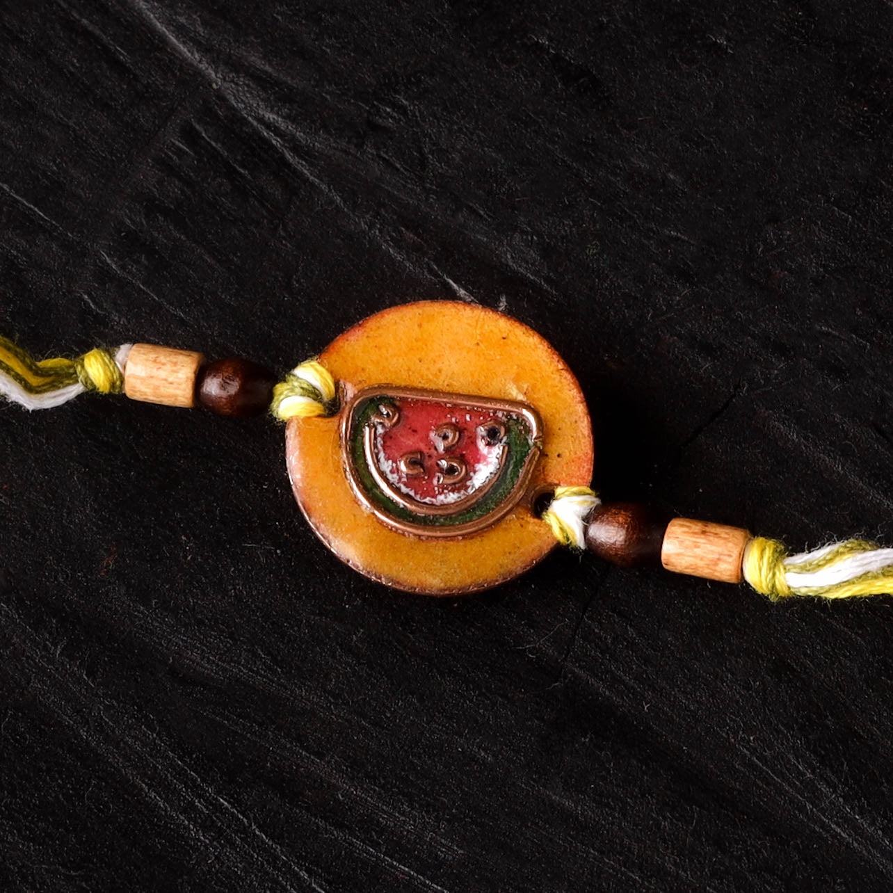 Tarbooz - Copper Enamel Rakhi by Ekibeki 33