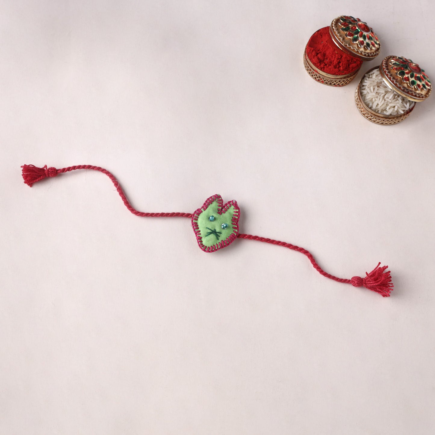 Cat - Handmade Threadwork Kids Rakhi (Assorted) 08