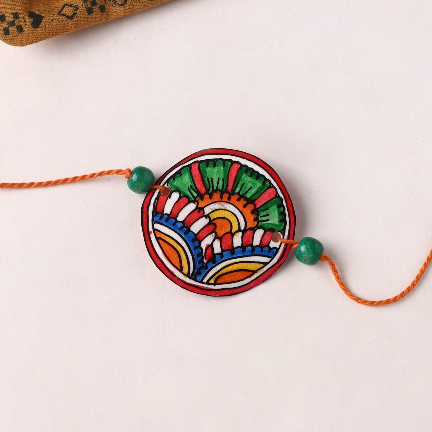 Handpainted Tholu Bommalata Leather Rakhi (Assorted) 08