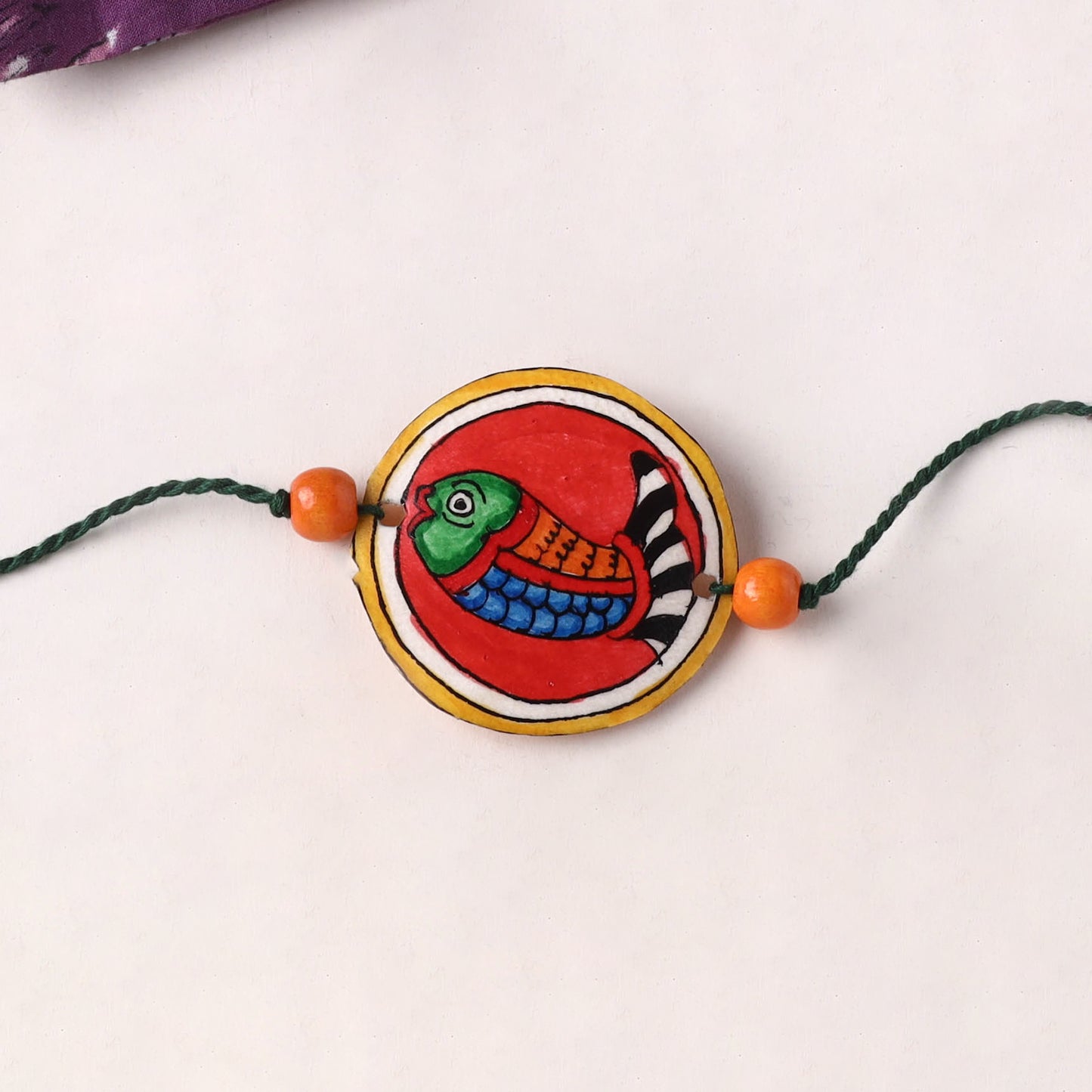 Fish - Handpainted Tholu Bommalata Leather Rakhi (Assorted) 10