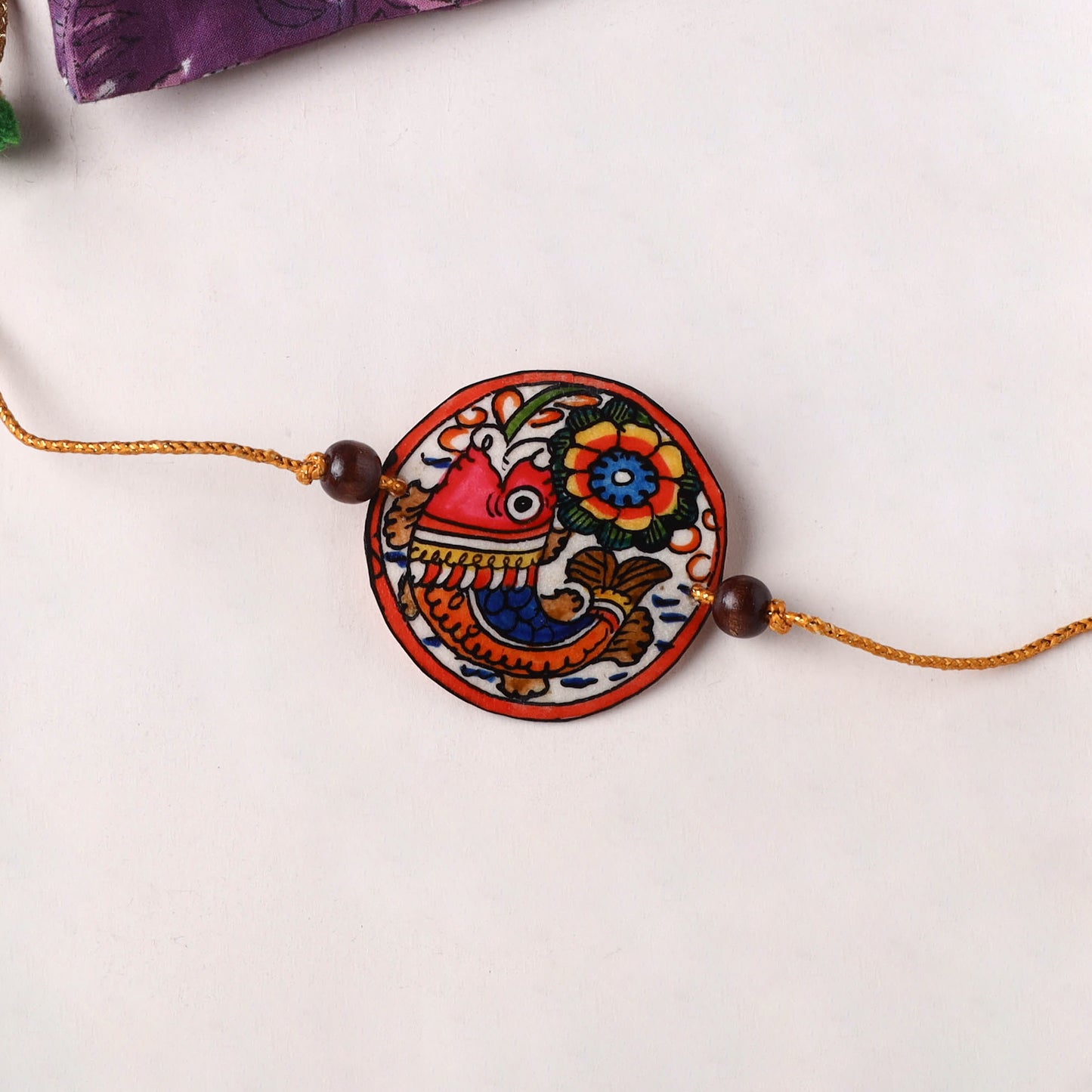 Fish - Handpainted Tholu Bommalata Leather Rakhi (Assorted) 24