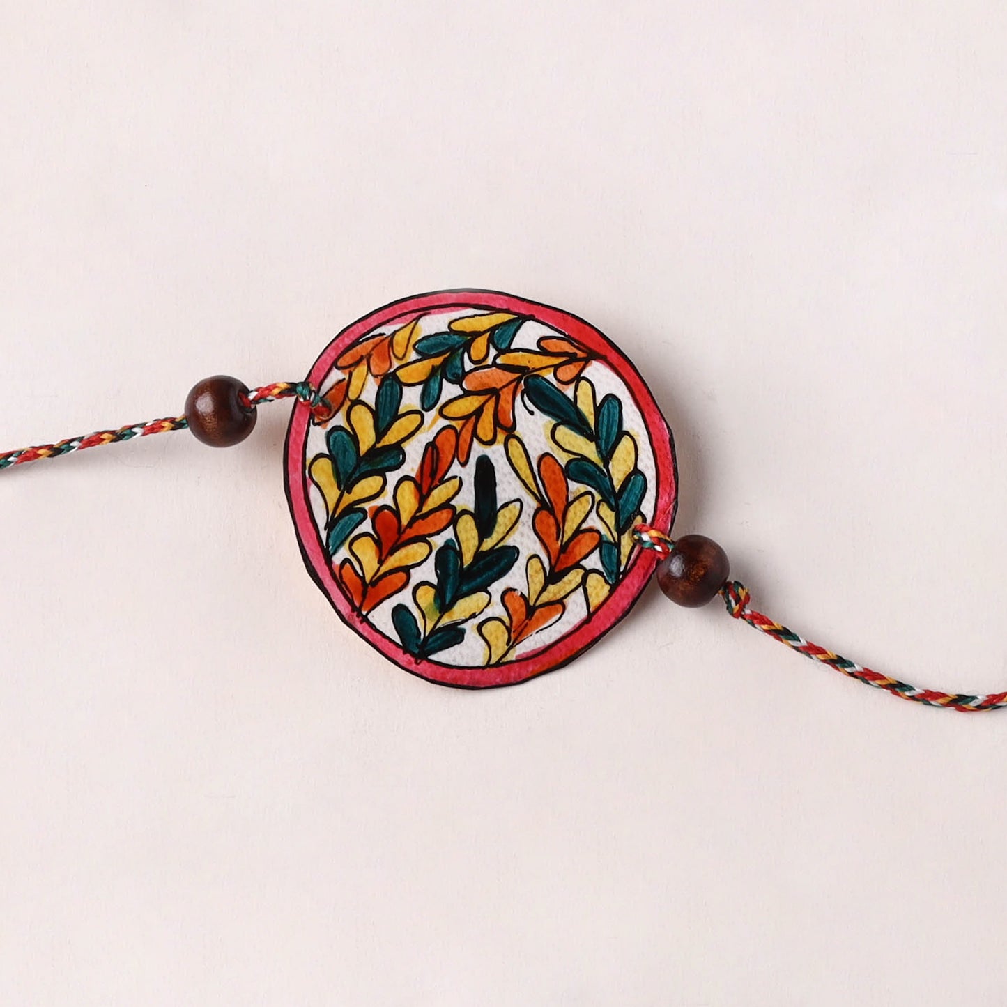 Handpainted Tholu Bommalata Leather Rakhi (Assorted) 26