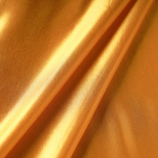 Yellow - Pure Mashru Silk Plain Fabric (Width - 46 in)