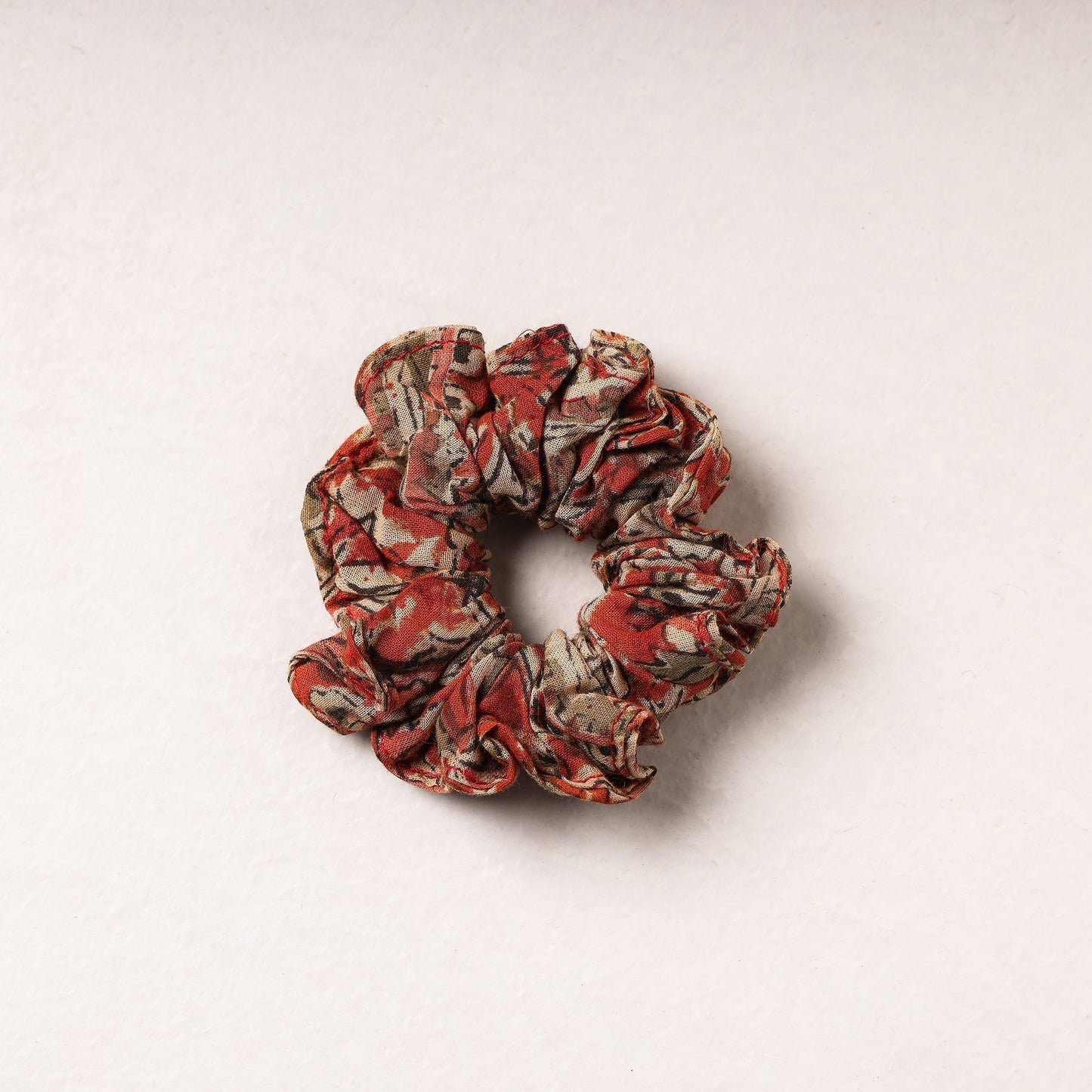 Kalamkari Block Printed Cotton Elastic Rubber Band/Scrunchie
