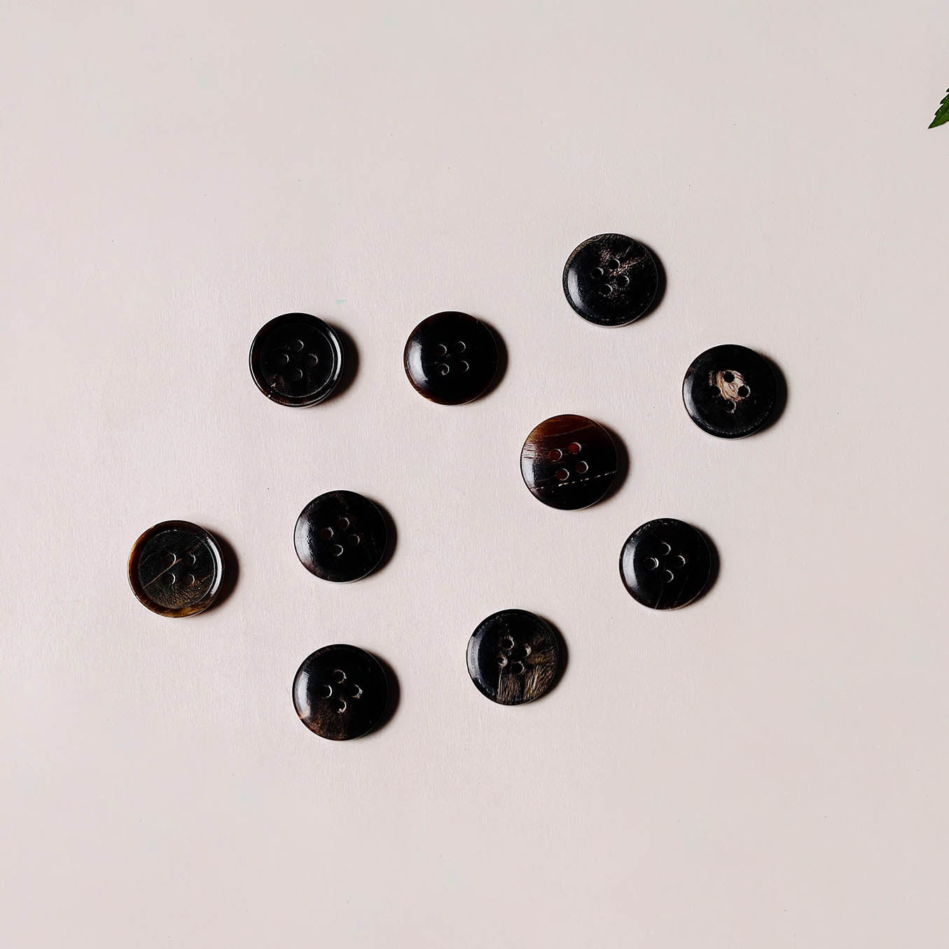 1.2cm hand carved horn clothing button (set of 10) 08