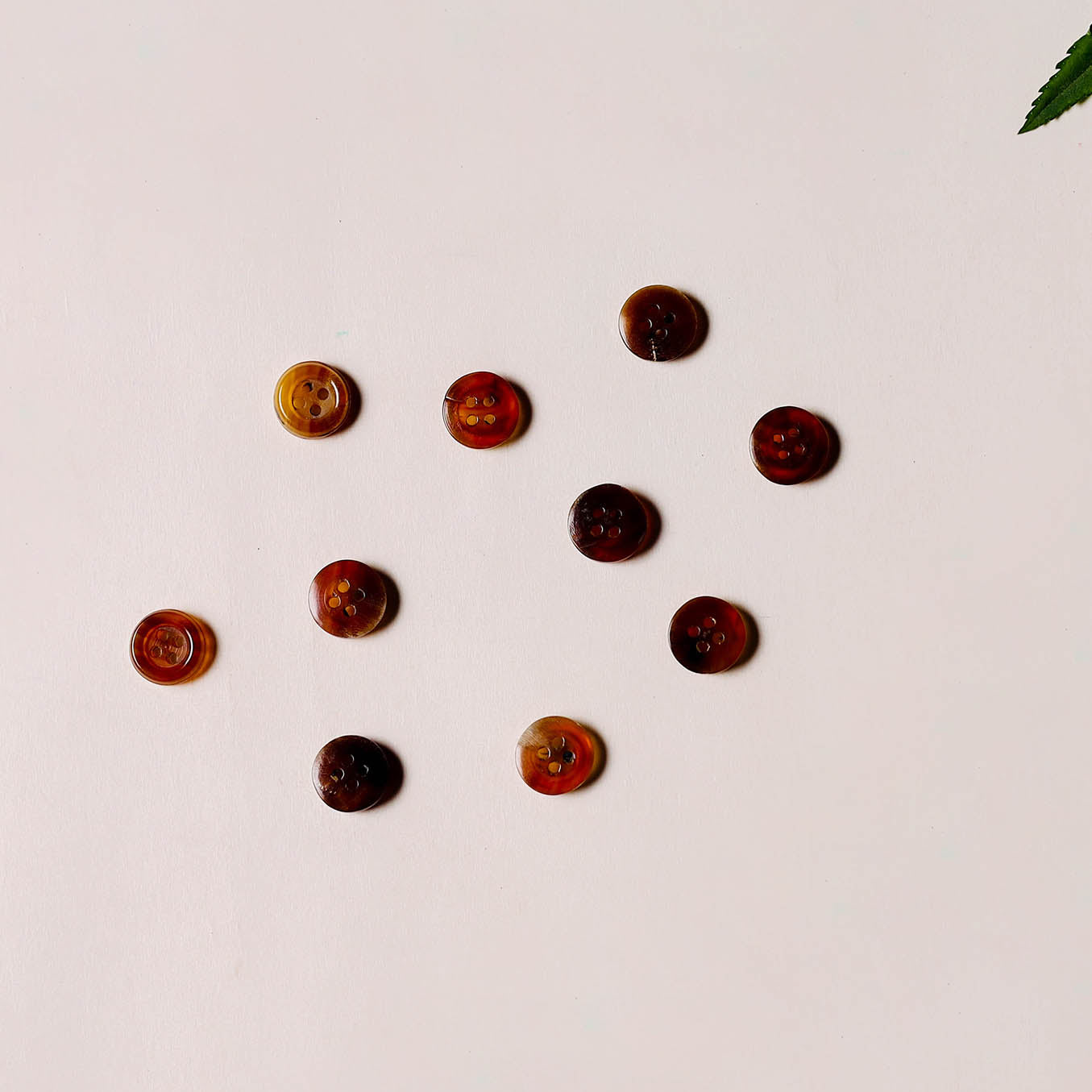 1.2cm hand carved horn clothing button (set of 10) 09