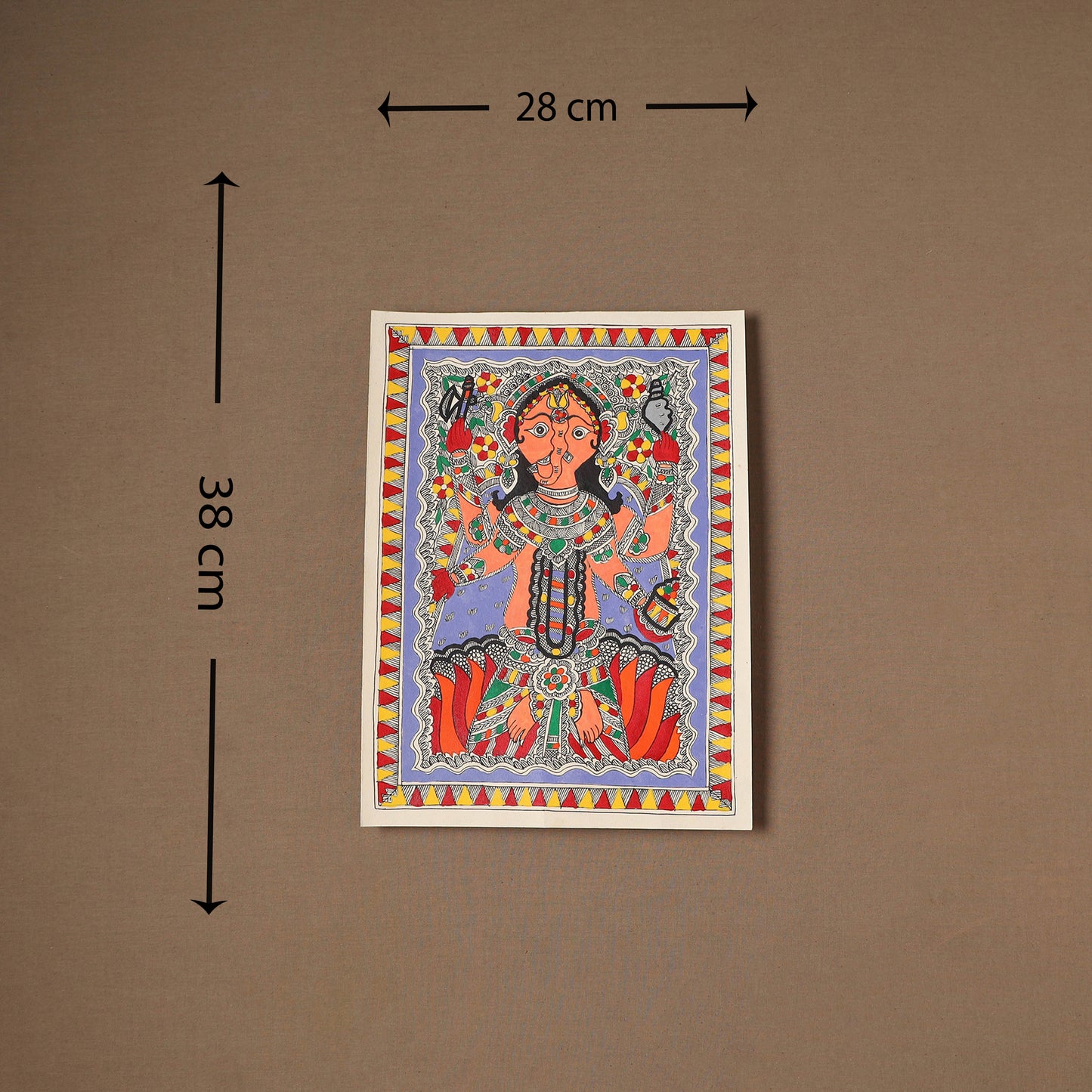 Handpainted Madhubani Painting by Santosh Paswan (15 x 11 in) 11