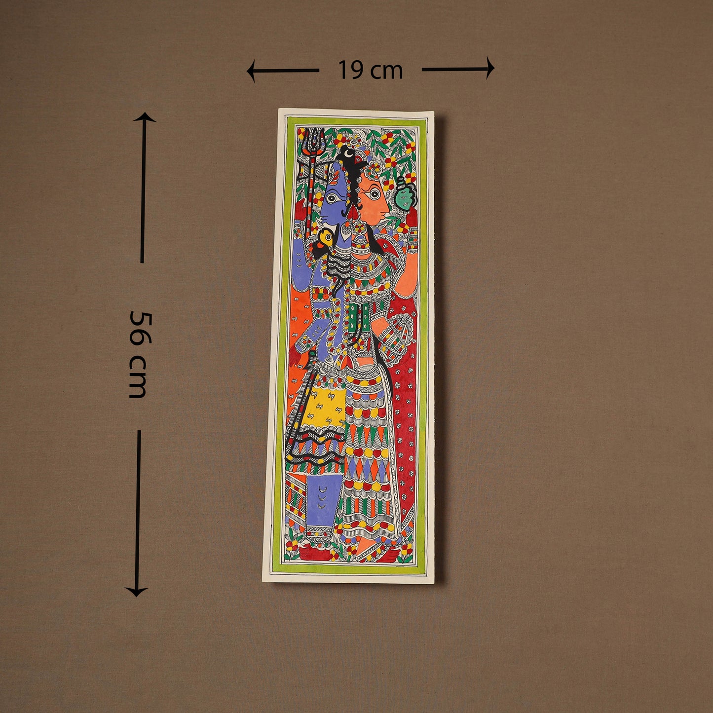 Handpainted Madhubani Painting by Santosh Paswan (22 x 7 in) 14