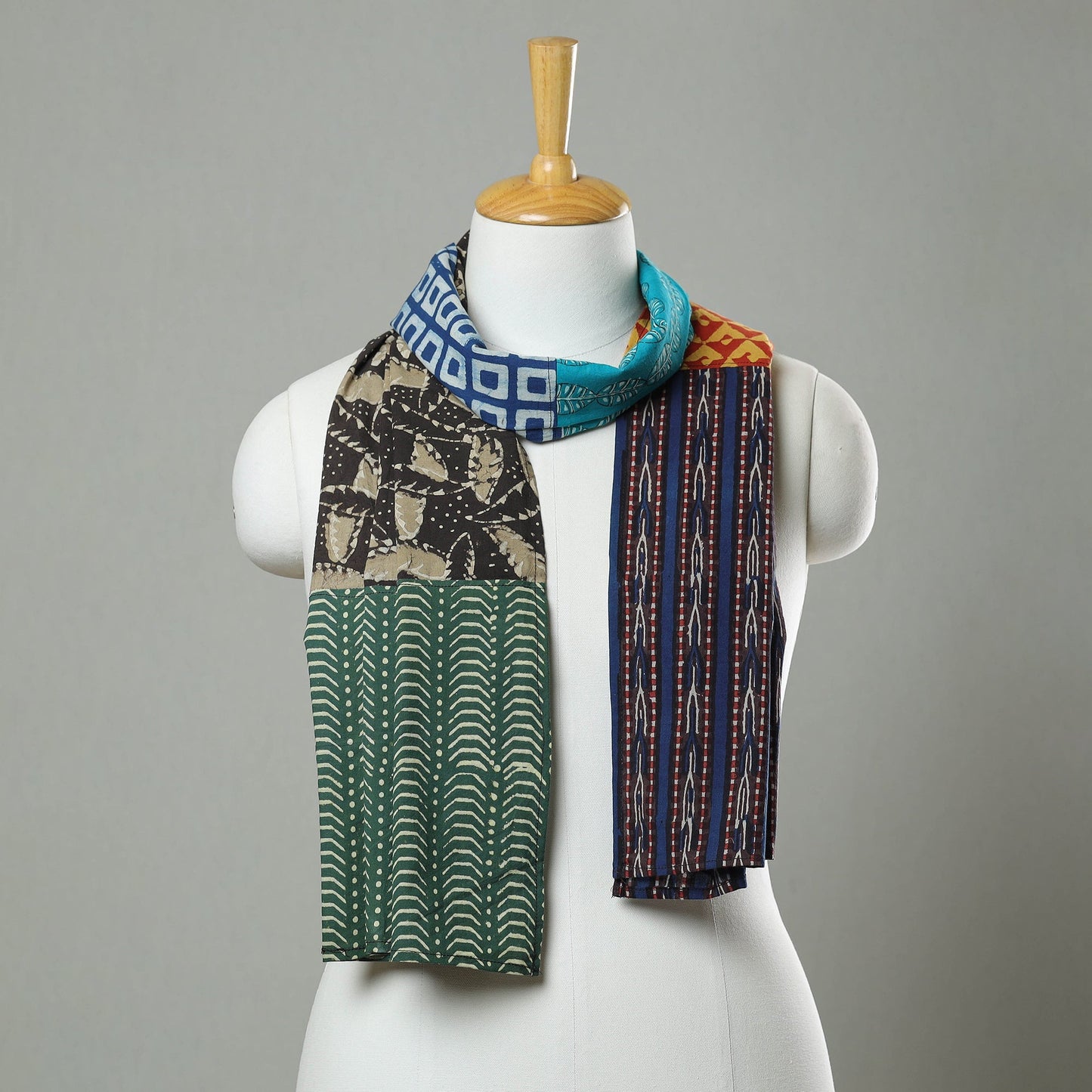 Patchwork Cotton Block Printed Stole 01
