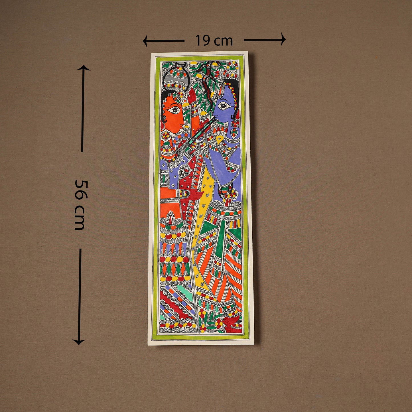 Handpainted Madhubani Painting by Santosh Paswan (22 x 7 in) 17