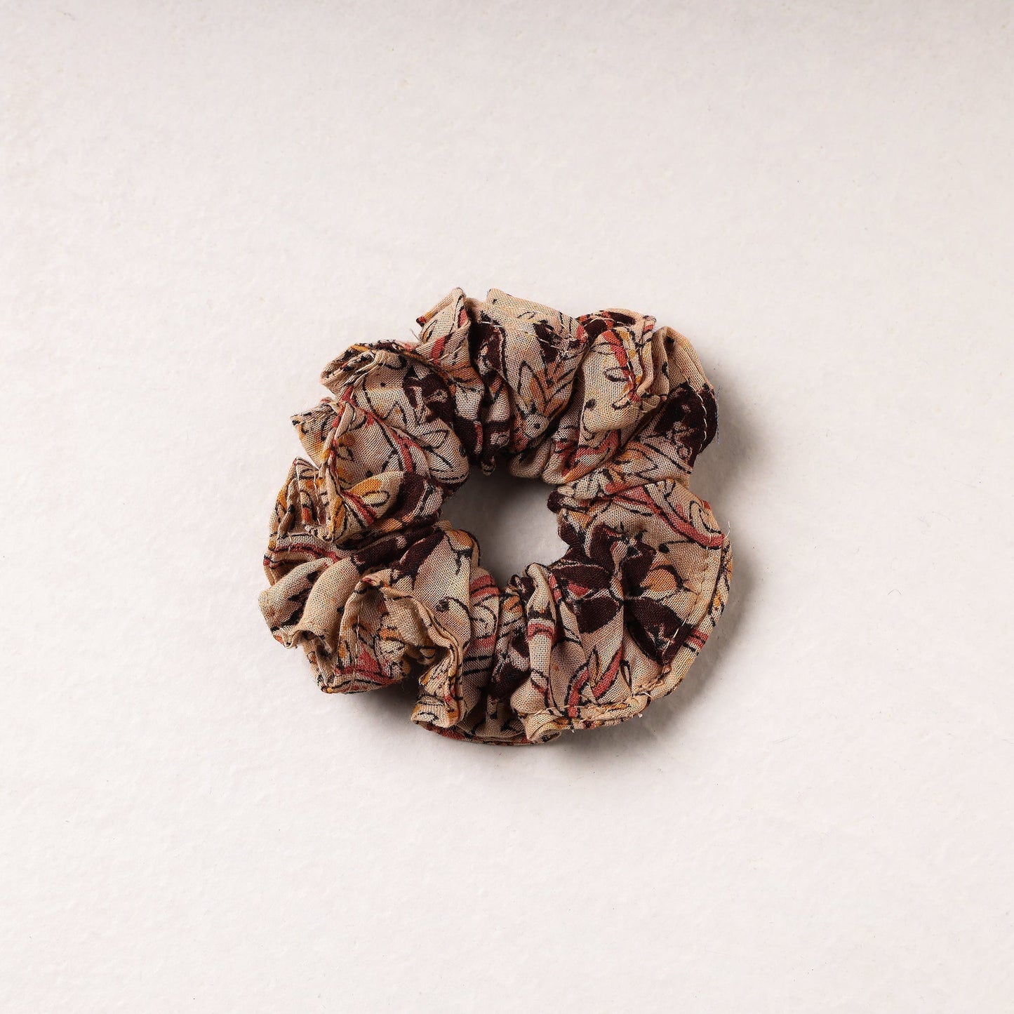 Kalamkari Block Printed Cotton Elastic Rubber Band/Scrunchie