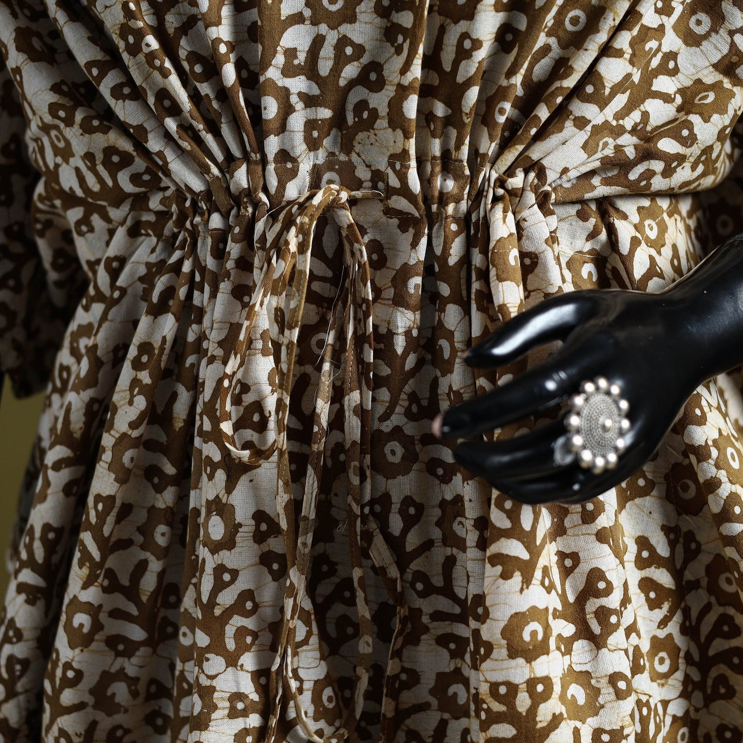 Hand batik cotton short kaftan 12 - handcrafted