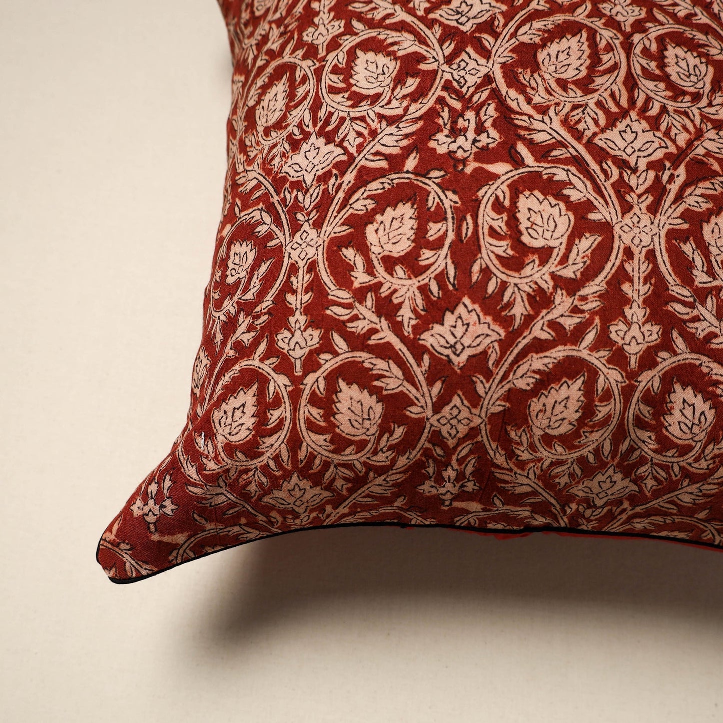 Cotton kalamkari cushion cover 45 - handcrafted