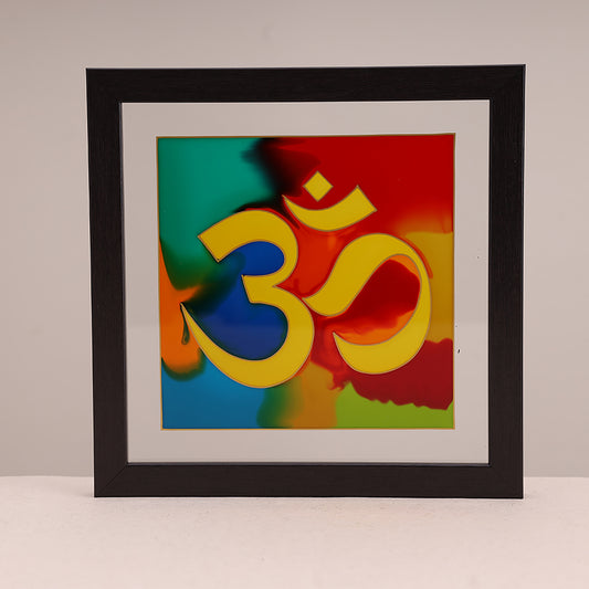 Om-Stained Glass Painting Wall Art Frame
