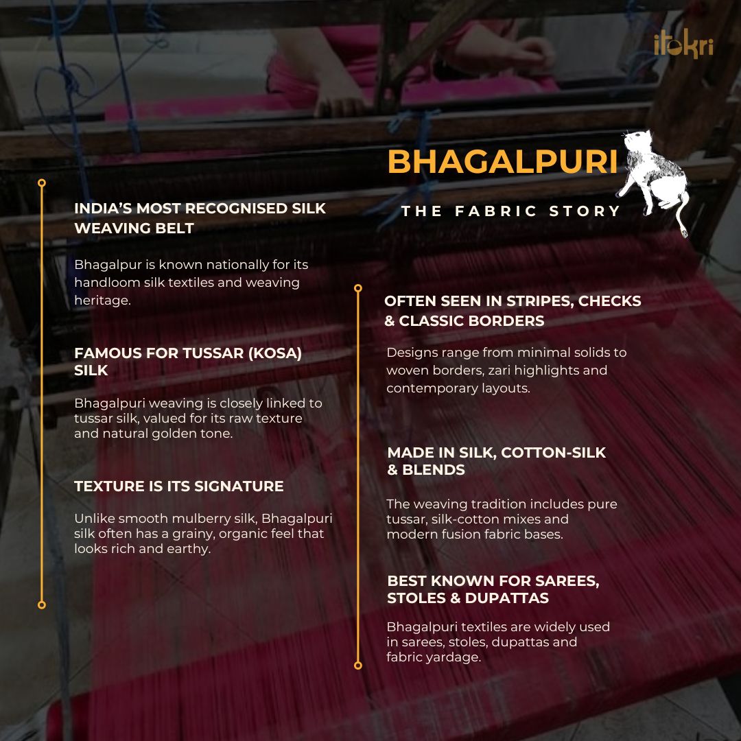 Yellow - Bhagalpuri Handloom Pure Linen Precut Fabric (1 Meter)