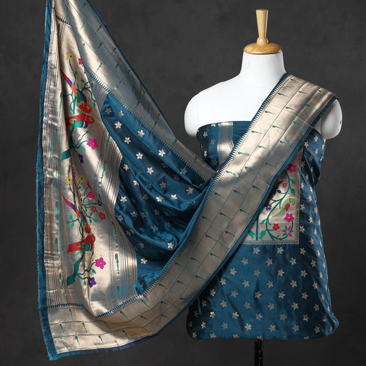 2pc Paithani Weave Silk Suit Material Set 03