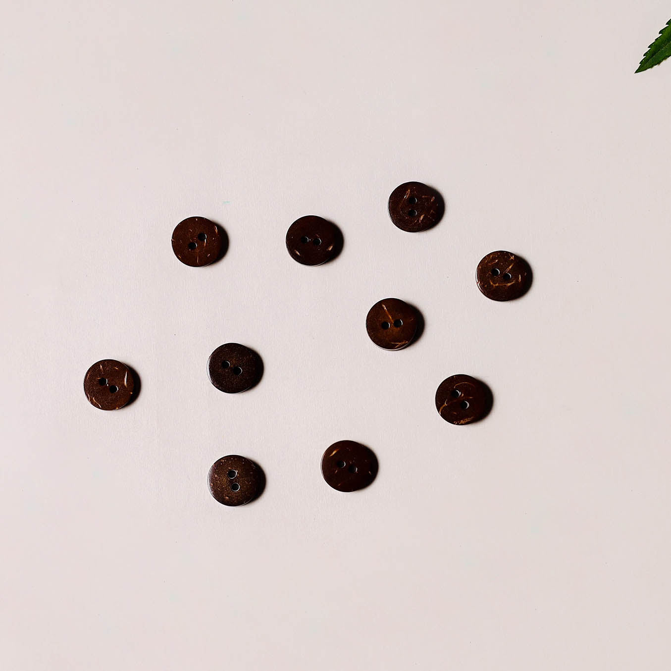 1cm hand carved coconut shell clothing button (set of 10)