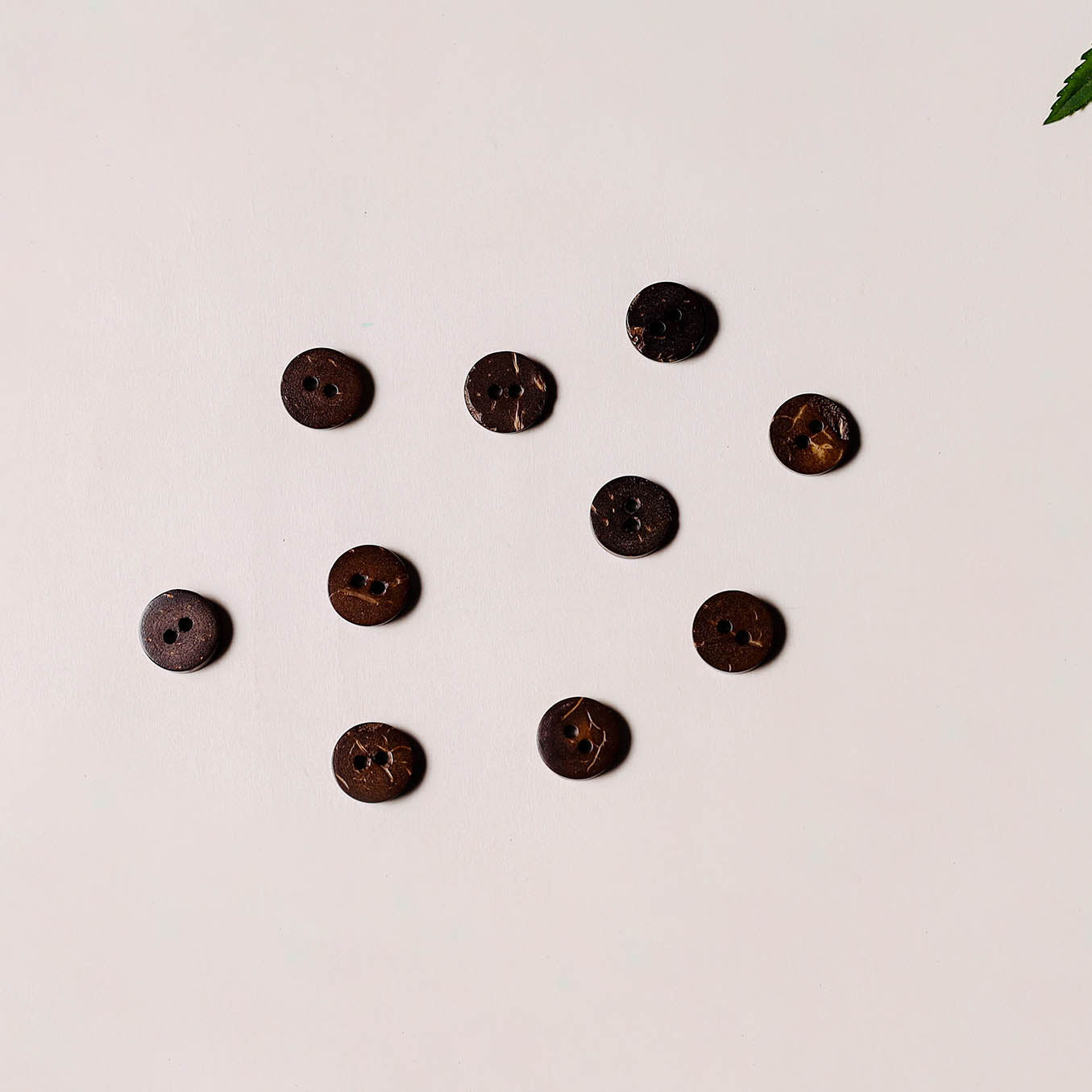 1cm hand carved sheesham wood clothing button (set of 10)