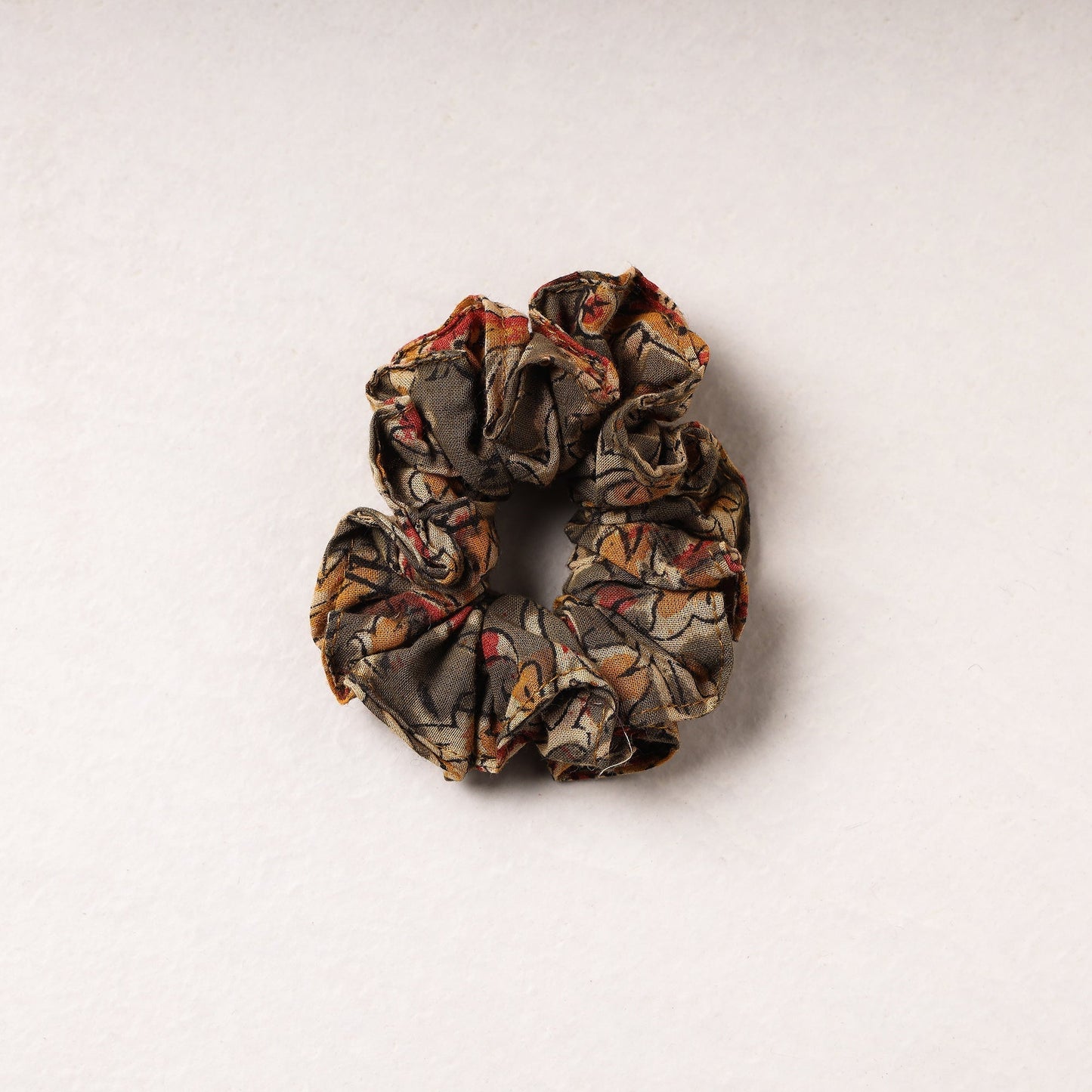 Kalamkari Block Printed Cotton Elastic Rubber Band/Scrunchie