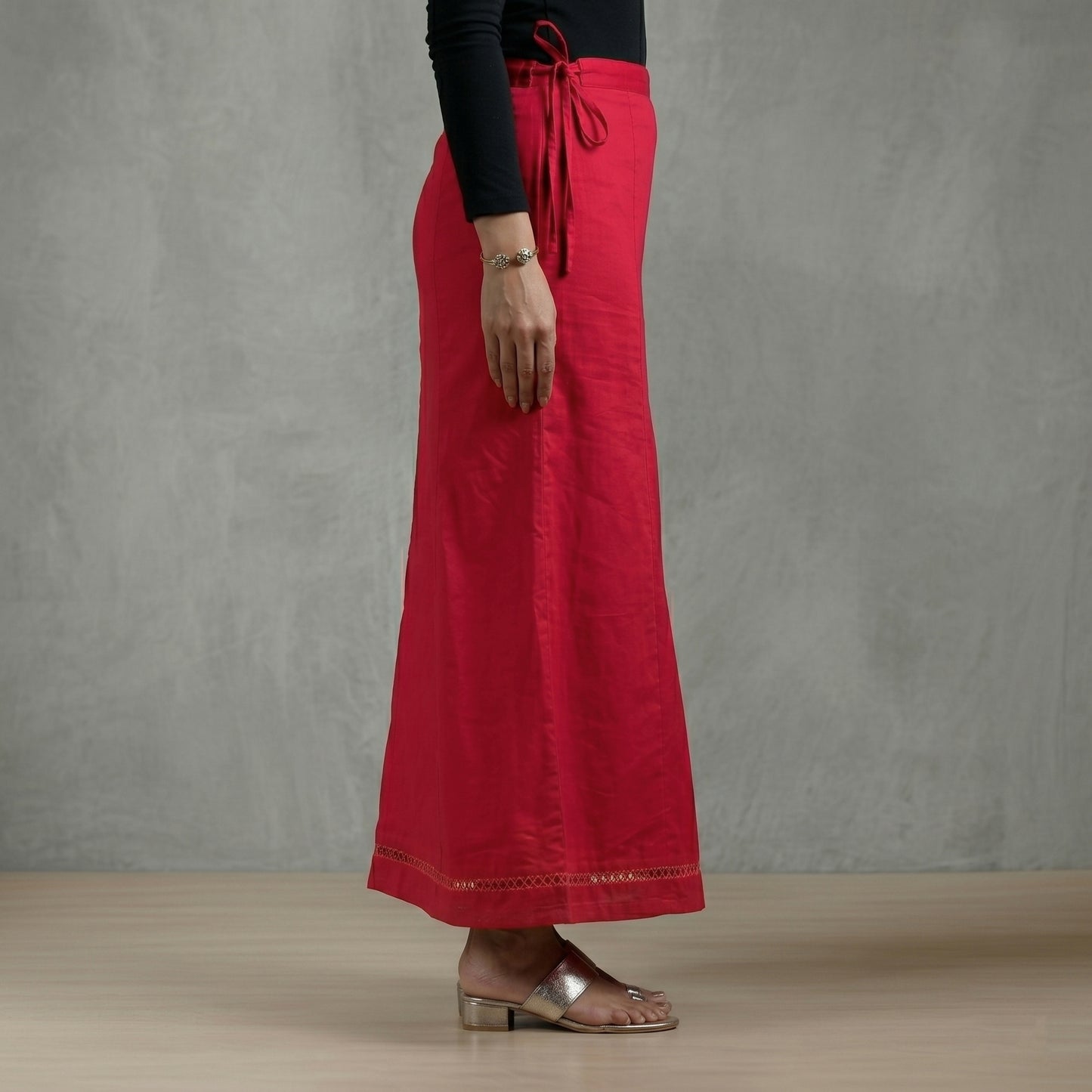 Pink - Plain Woven Cotton Lycra Inskirt 04