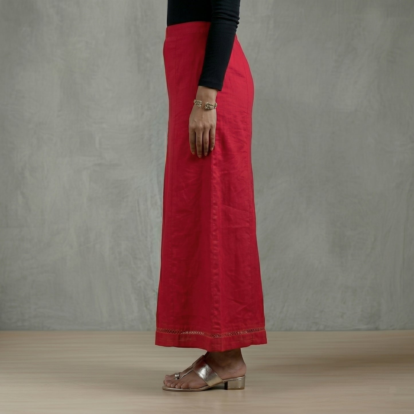 Pink - Plain Woven Cotton Lycra Inskirt 04