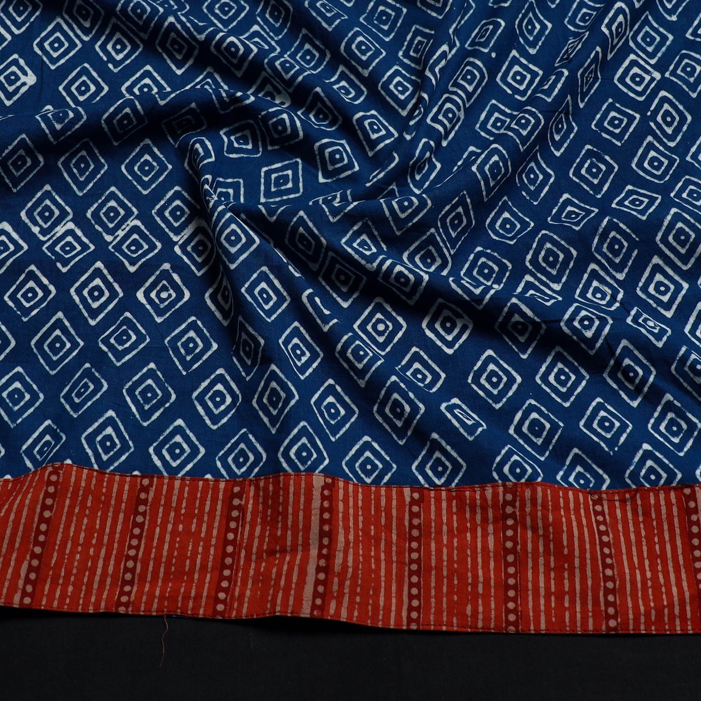 Blue - cotton pipad blouse piece 158 - handcrafted