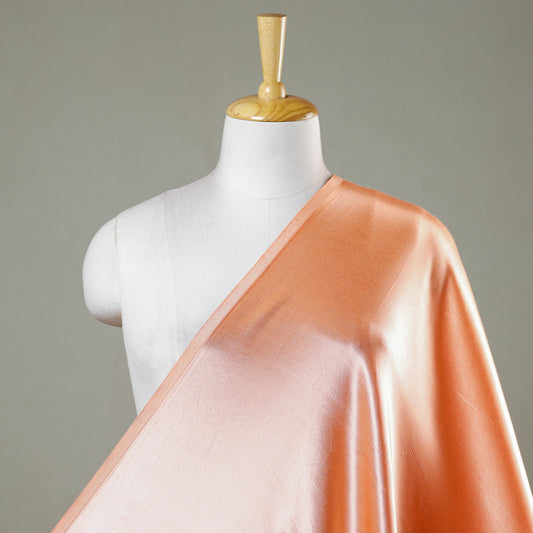 Orange - Peach - Pure Mashru Silk Plain Fabric (Width - 45 in)