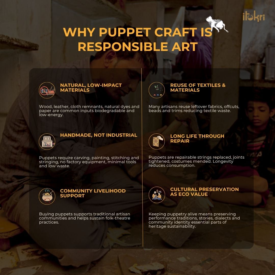 Rajasthani Puppet Couple Handmade Magnet (Set of 2) 85