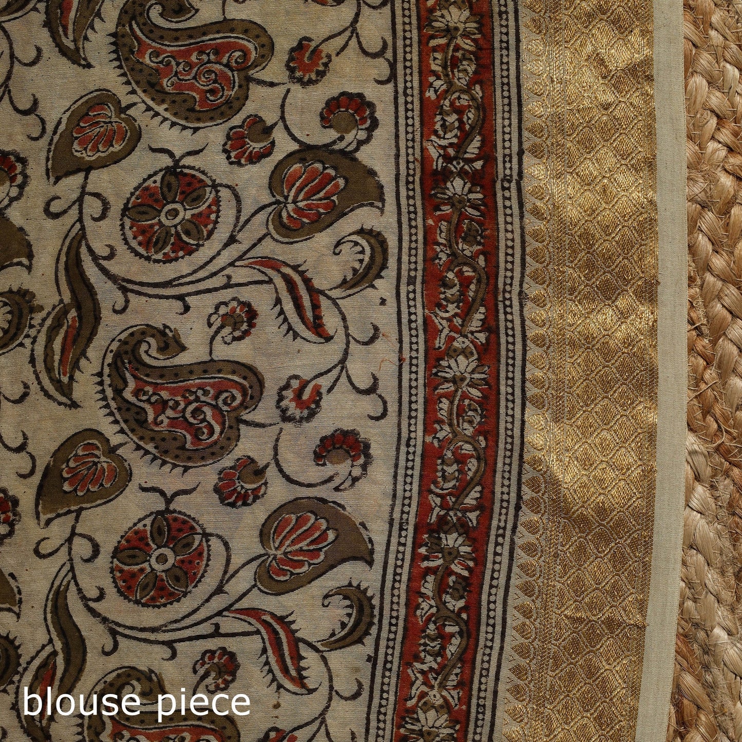 Brown - natural dyed pedana chanderi silk kalamkari saree