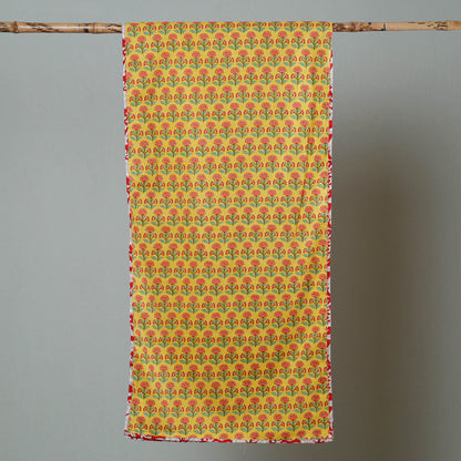 Yellow - Sanganeri Block Printed Cotton Stole 23