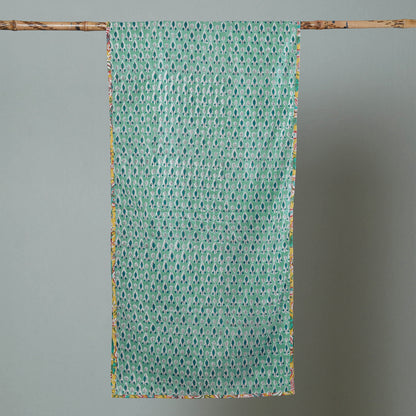 Green - Sanganeri Block Printed Cotton Stole 16