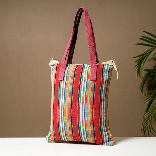 Multicolor - Handcrafted Jute Cotton Shoulder Bag