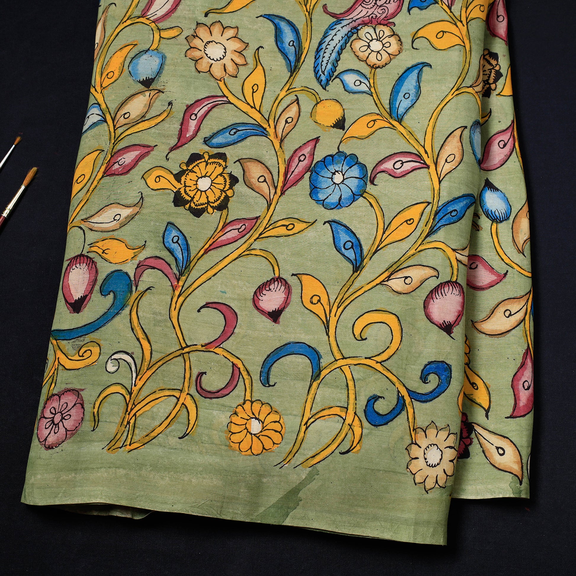 Srikalahasti Kalamkari Pen Work Fabric
