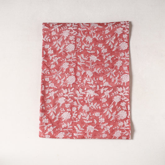 Pink - Sanganeri Block Printed Cotton Precut Fabric (0.8 meter) 37