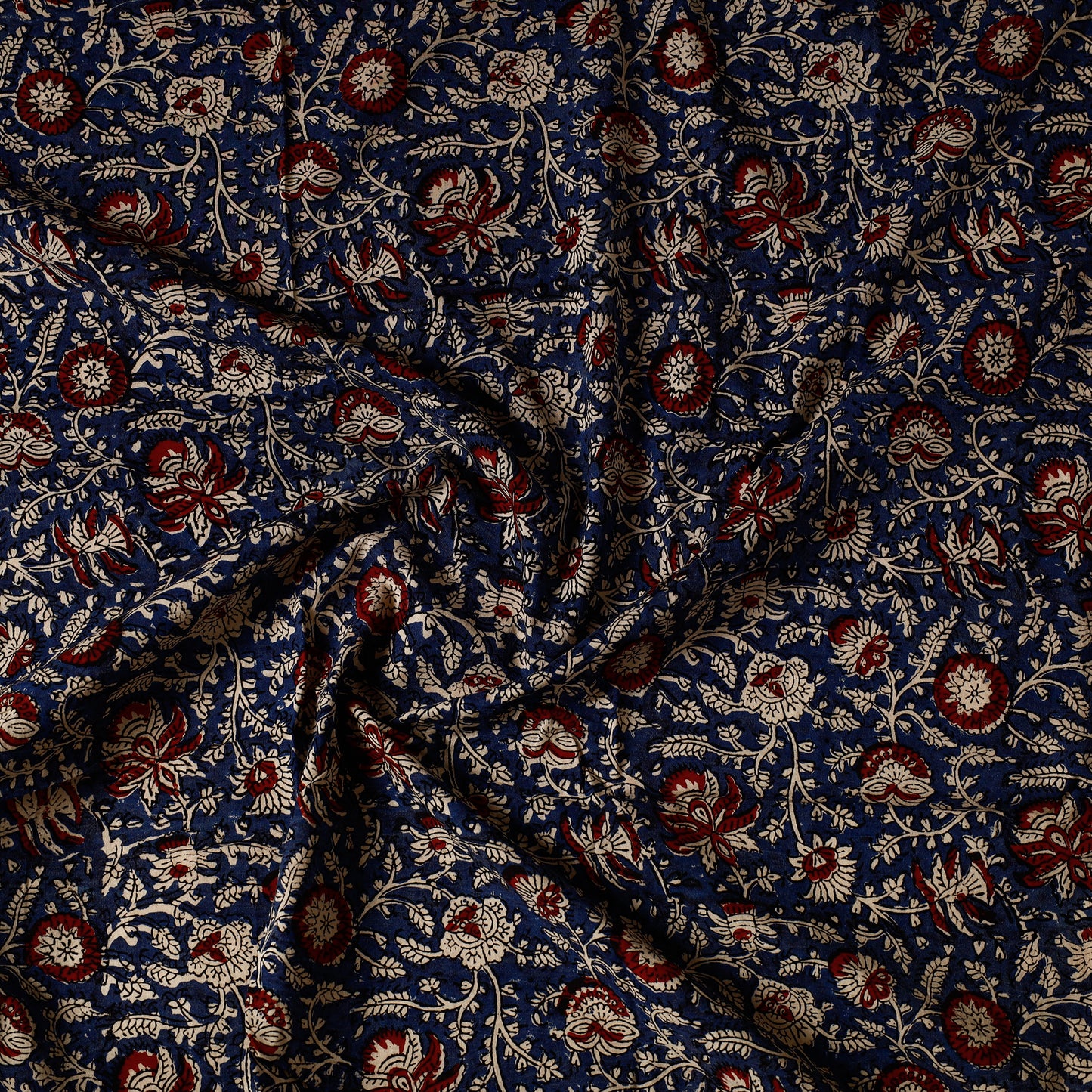 Blue - Bagru Dabu Block Printed Cotton Precut Fabric (0.8 meter) 42